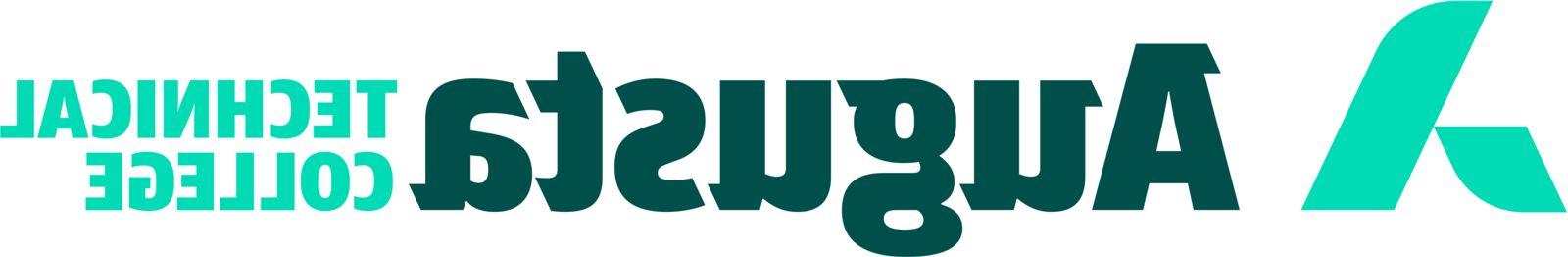 An uppercase abstract A in Mint Green composed of a smaller leg representing Augusta Technical College supporting the larger leg representing the Augusta Community and economy. The word Augusta is in large, Heritage Green font to the right of the abstract A with the words Technical and College stacked horizontally in smaller, Mint Green font to the right of the word Augusta.